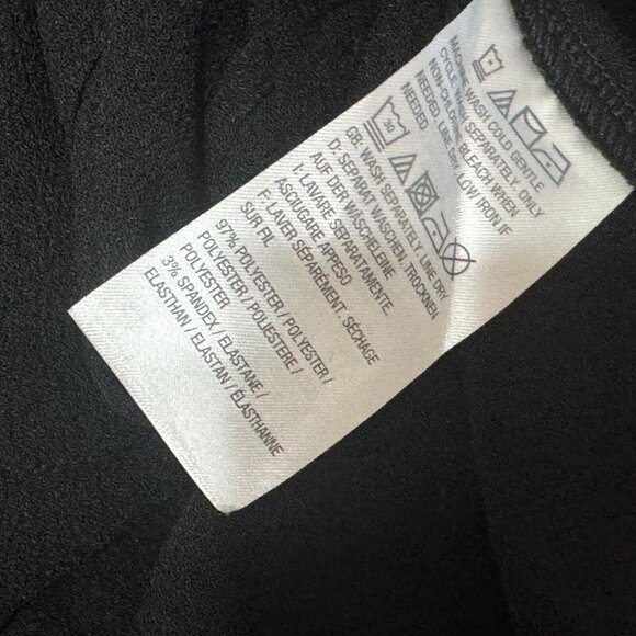 LINEA by Louis Dell-Olio Long Sleeve Button-Down Crepe Shacket, Black, Medium - Picture 6 of 8